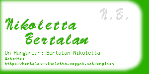 nikoletta bertalan business card